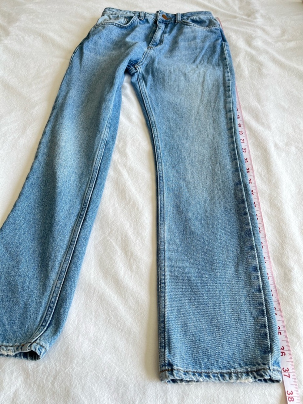Reclaimed Vintage ASOS Light Wash Mom Jeans Sz 24 Straight Leg 90s Style Y2K - Picture 13 of 15